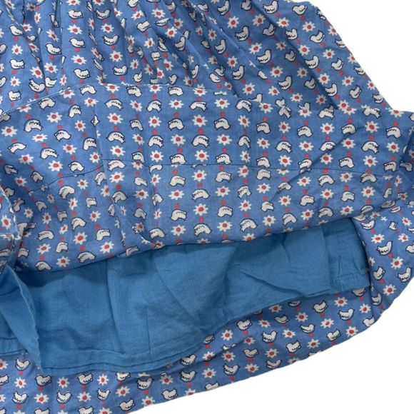 Mini Boden Blue Dress with Coral Collar - Picture 6 of 8